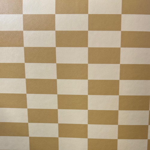 Cream & Caramel Check (4cm x 8cm)